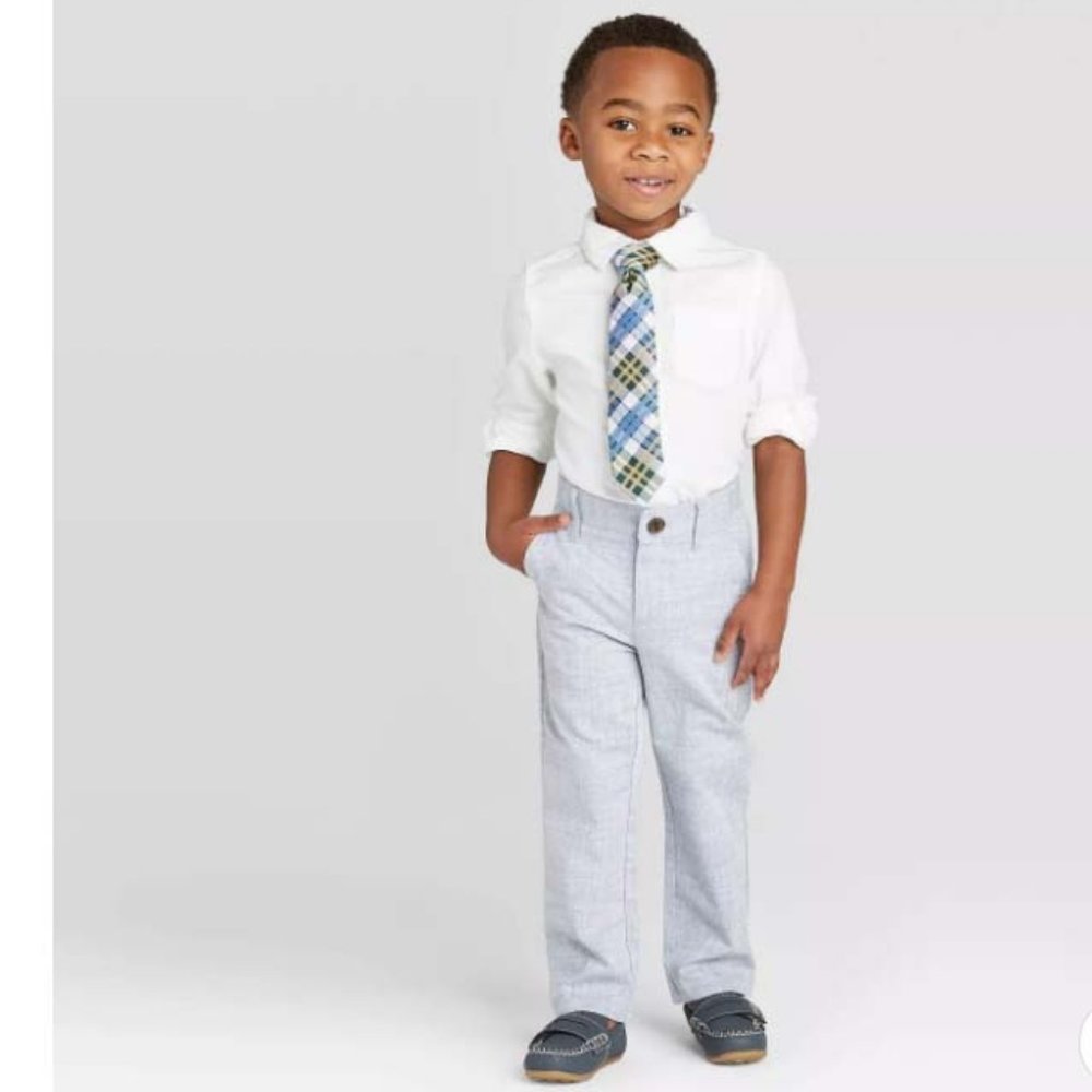 NWT Boys 18M Chambray Chino Pants Cat&Jack - Picture 3 of 9
